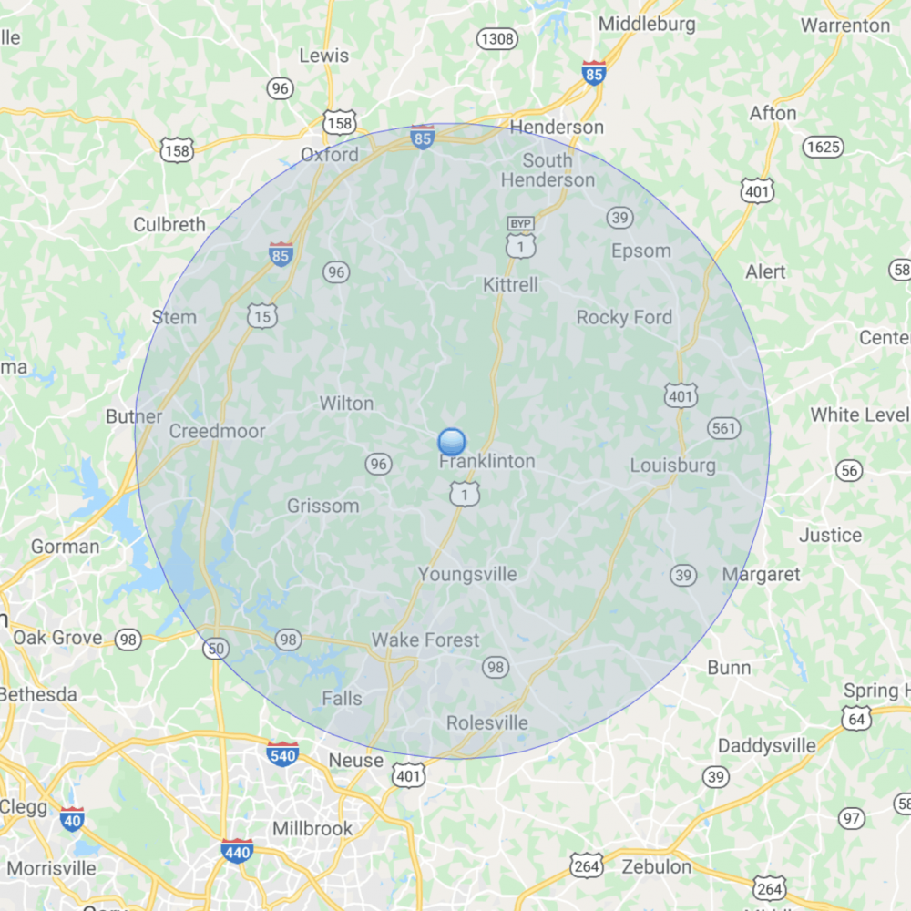 Driving Radius Map